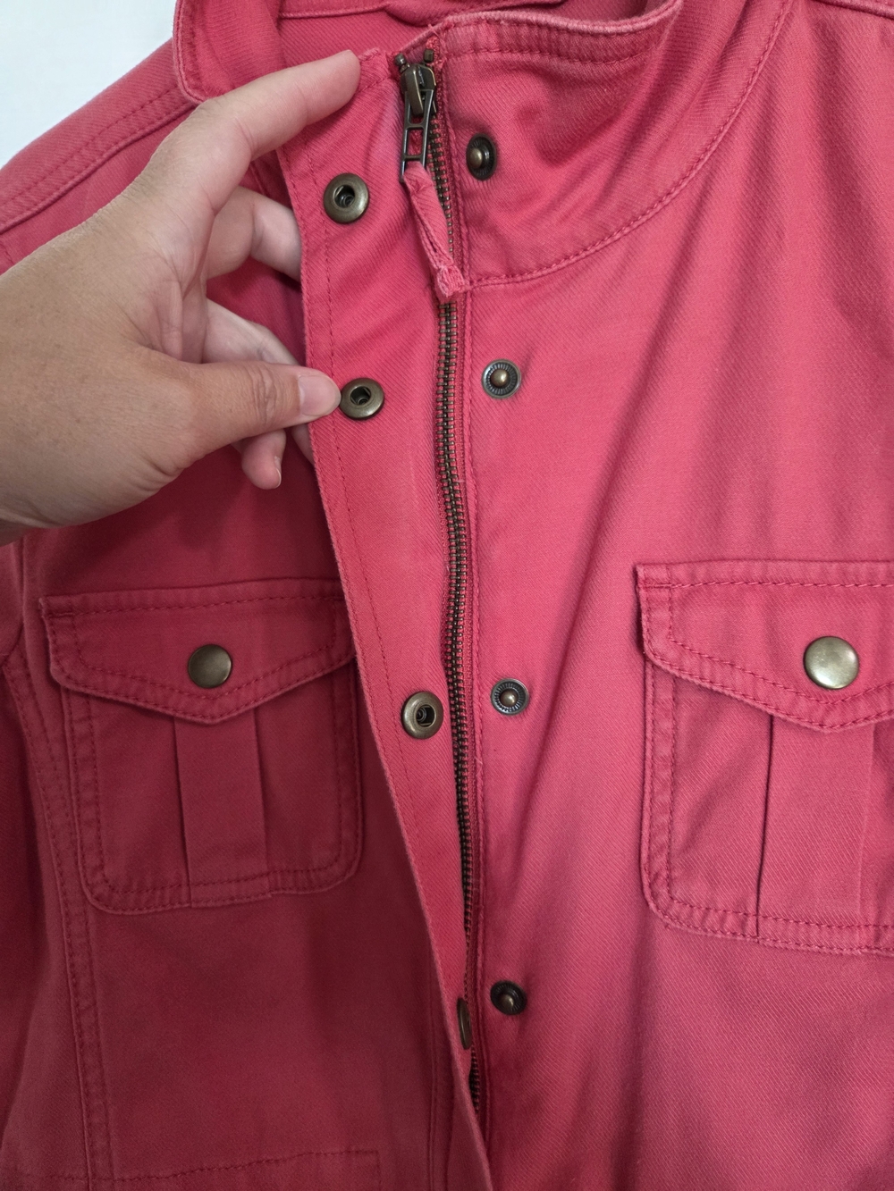 Talbots Raspberry Pink Snap-Front Utility Jacket - Picture 2 of 7